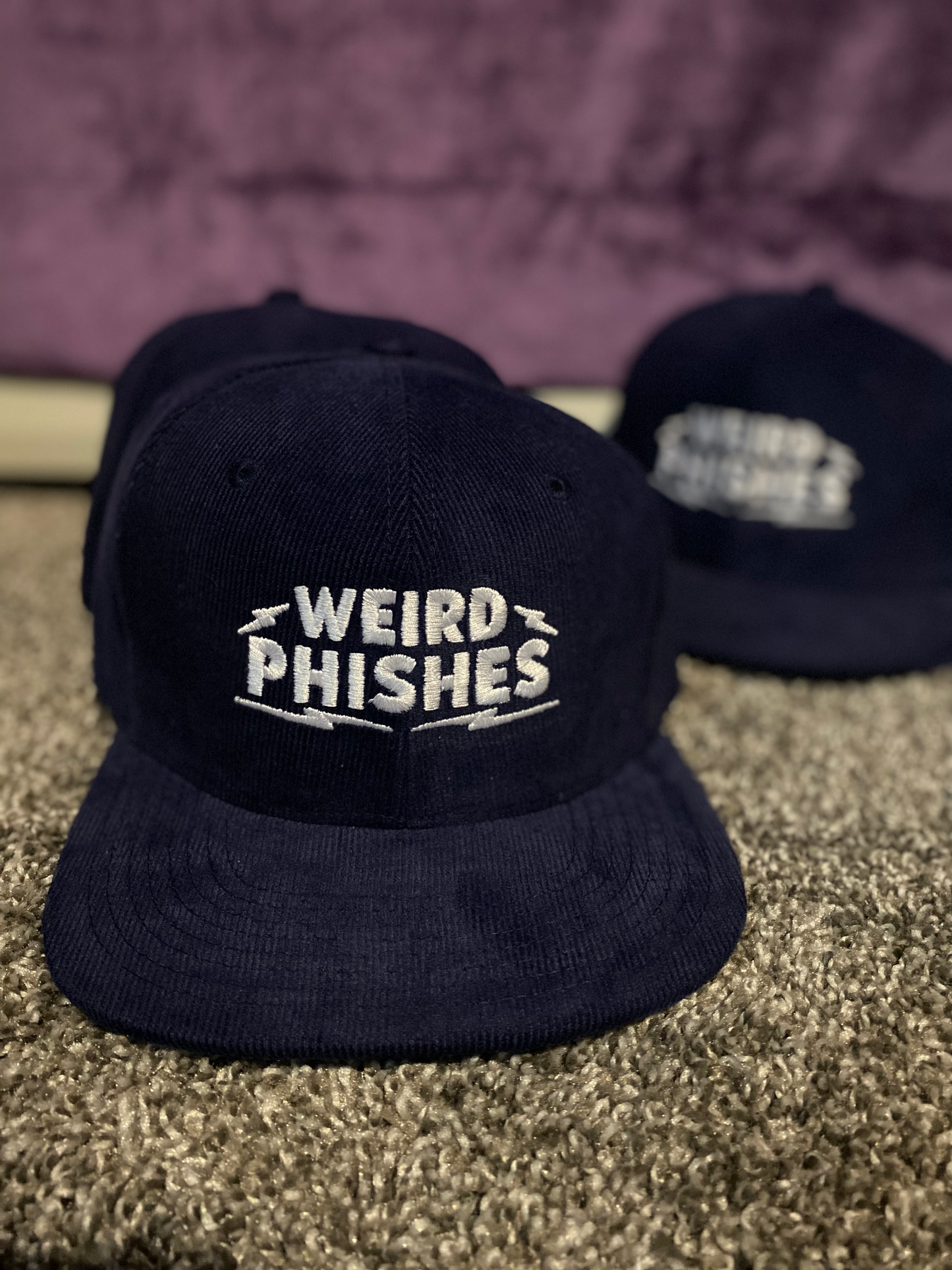 Weird Phishes Navy Blue Corduroy Snapback